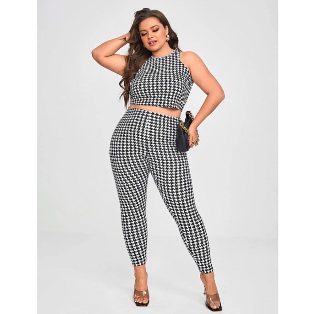 SHEIN Plus Houndstooth Leggings